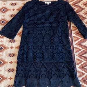 Navy lace cocktail dress